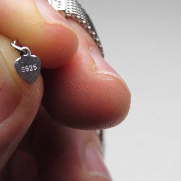 *925 Sterling Silver Diamond Heart Bracelet - Picture 5 of 5